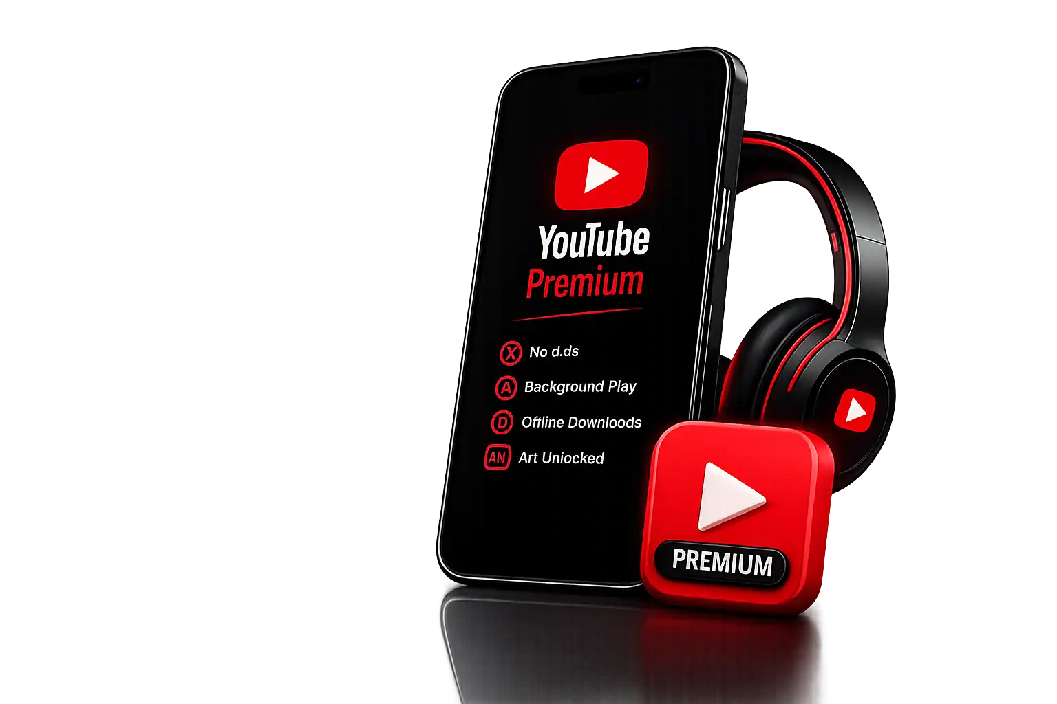 YouTube Premium APK app icon and interface preview